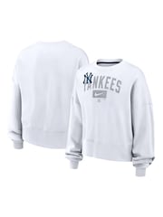 Fanatics MLB New York Yankees Crewneck White Fleece - Image 1 of 3