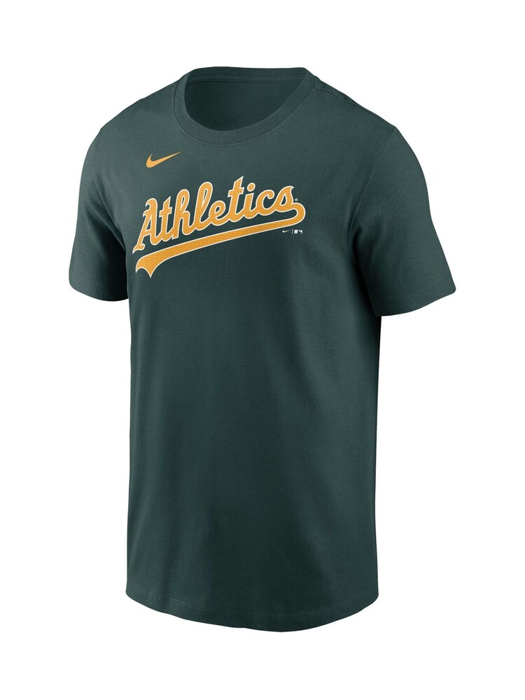 Fanatics Green 100% Cotton MLB Oakland Athletics Fuse Wordmark T-Shirt - Image 3 of 3