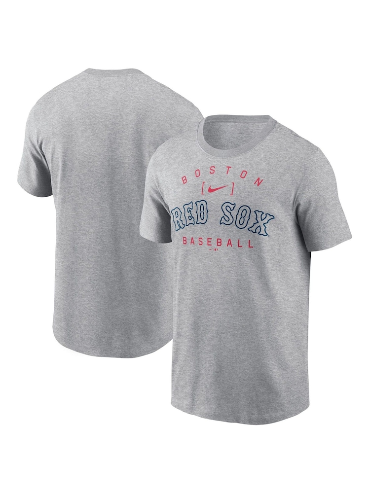 Fanatics Grey 100% Cotton MLB Boston Red Sox Home Team Athletic Arch T-Shirt - Image 1 of 3