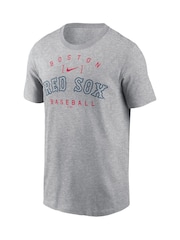 Fanatics Grey 100% Cotton MLB Boston Red Sox Home Team Athletic Arch T-Shirt - Image 2 of 3