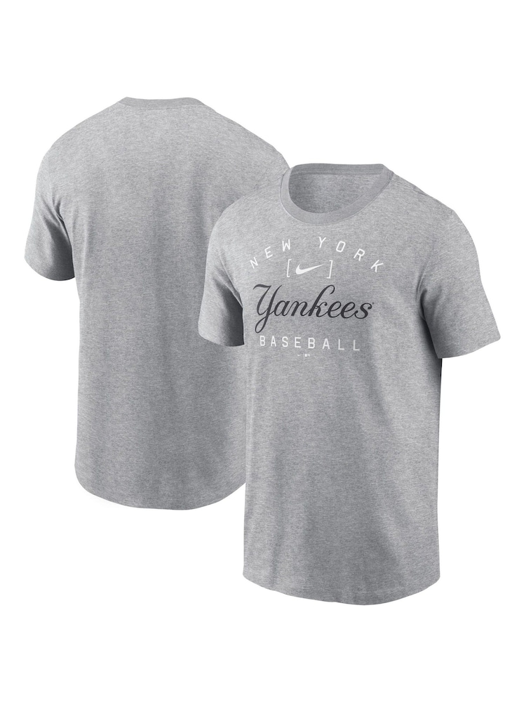 Fanatics Grey 100% Cotton MLB New York Yankees Home Team Athletic Arch T-Shirt - Image 1 of 3
