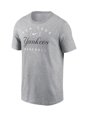 Fanatics Grey 100% Cotton MLB New York Yankees Home Team Athletic Arch T-Shirt - Image 2 of 3