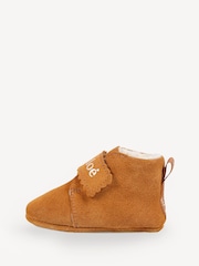 Chloé Baby Suede Brown Slippers With Shearling Lining - Image 2 of 6