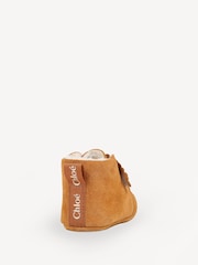 Chloé Baby Suede Brown Slippers With Shearling Lining - Image 5 of 6