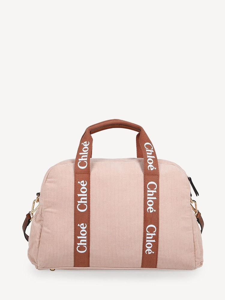 Chloé Baby Pink Chunky Corduroy Changing Bag & Pouch - Image 2 of 6
