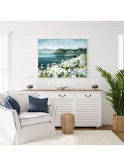 Art Marketing Grey Wild Daisy Bay Canvas Wall Art - Image 1 of 3