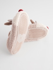 Brown Christmas Reindeer Slippers - Image 5 of 5