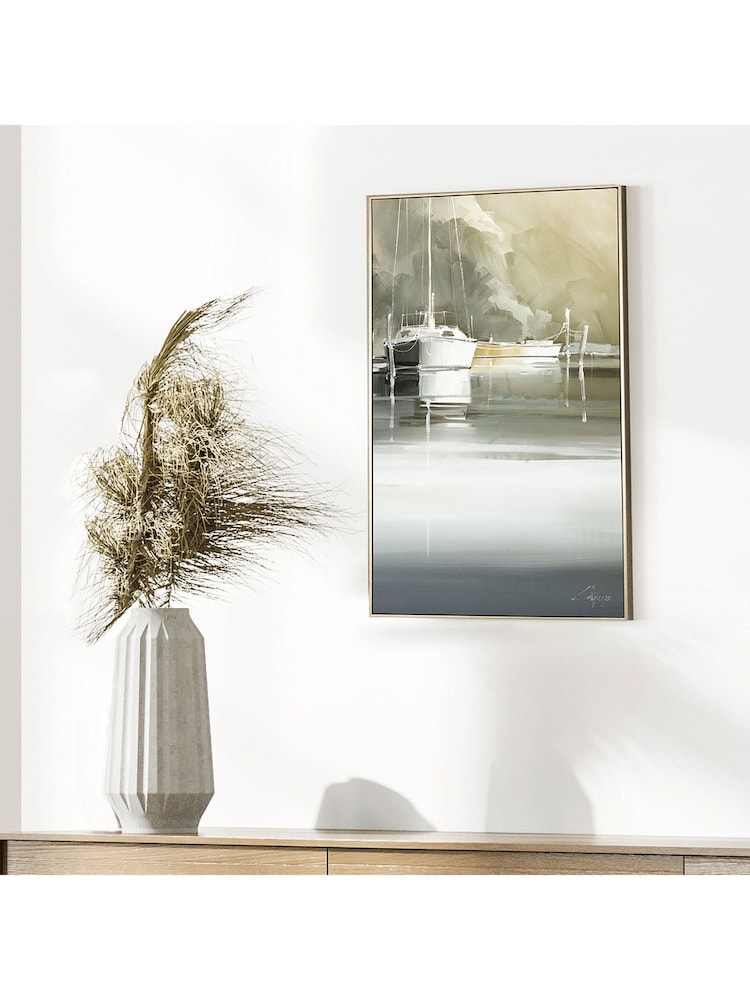 Art Marketing Gold Marina Days Canvas Wall Art - Image 1 of 3