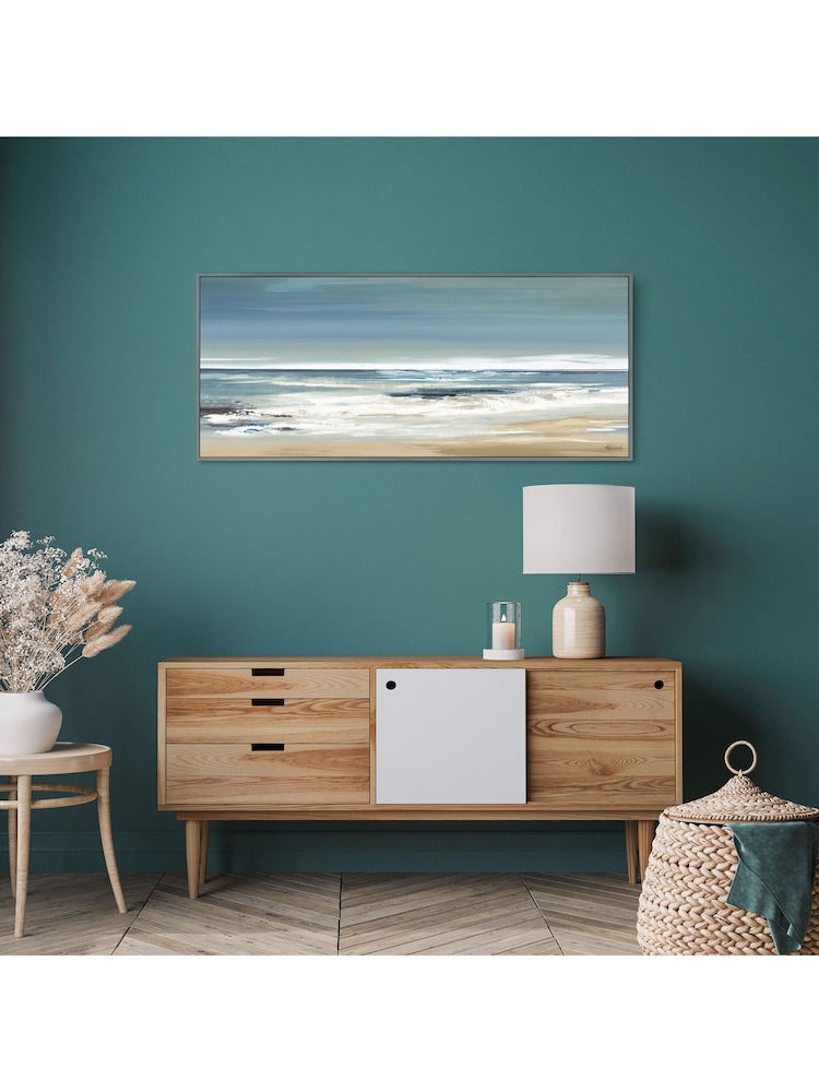 Art Marketing Grey Along the Coastline Canvas Wall Art - Image 1 of 2