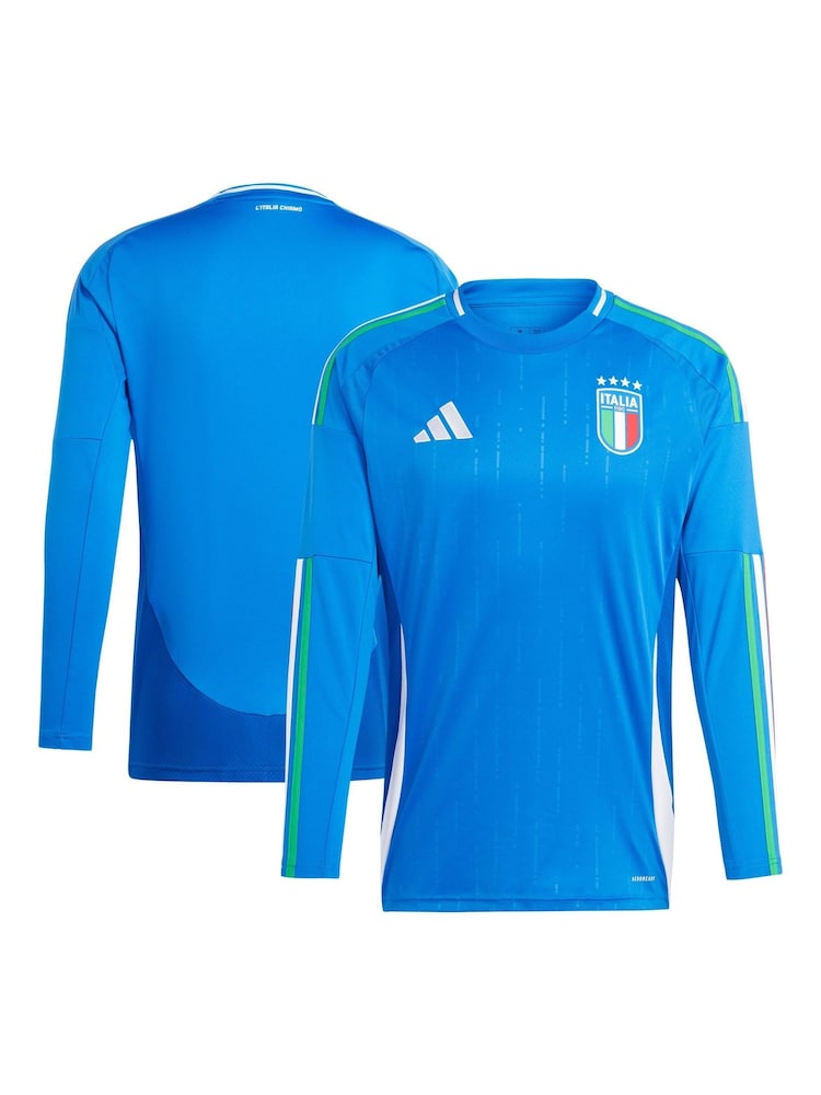 adidas Blue Italy Home  Long Sleeve Shirt 2024 - Image 1 of 3