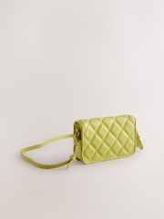 Lime Green Quilted Cross-Body Bag - Image 4 of 7