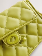 Lime Green Quilted Cross-Body Bag - Image 6 of 7