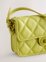 Lime Green Quilted Cross-Body Bag - Image 7 of 7