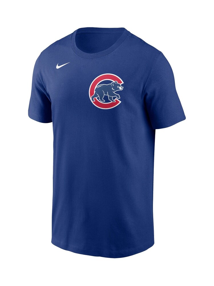 Fanatics Blue MLB Chicago Cubs Fuse Wordmark Cotton T-Shirt - Image 2 of 3 Fanatics Blue MLB Chicago Cubs Fuse Wordmark Cotton T-Shirt - Image 2 of 3