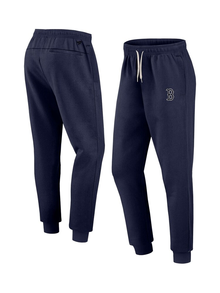 Fanatics Blue MLB Boston Sox Clubhouse Rebel Fleece Cuffed Hem 100% Cotton Joggers - Image 1 of 3