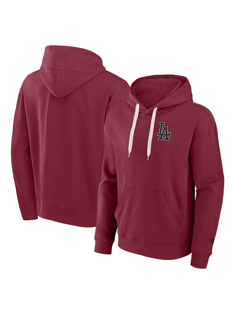 Fanatics Red 100% Cotton MLB Los Angeles Dodgers Clubhouse Rebel Fleece Pullover Hoodie - Image 1 of 2