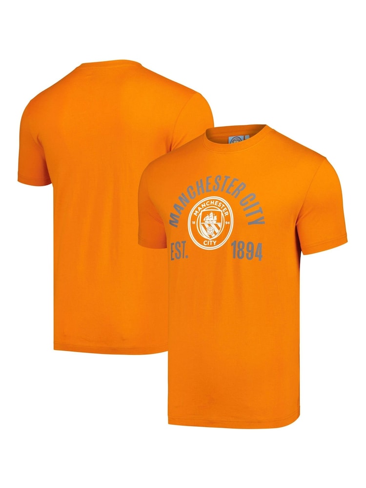 Fanatics Orange Manchester City Graphic 100% Cotton T-Shirt - Image 1 of 3