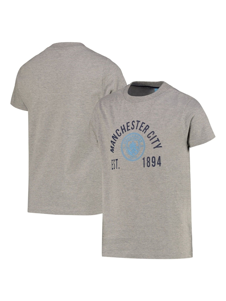 Fanatics Kids Grey Manchester City Graphic 100% Cotton T-Shirt - Image 1 of 3 Fanatics Kids Grey Manchester City Graphic 100% Cotton T-Shirt - Image 1 of 3