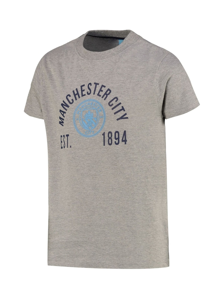 Fanatics Kids Grey Manchester City Graphic 100% Cotton T-Shirt - Image 2 of 3 Fanatics Kids Grey Manchester City Graphic 100% Cotton T-Shirt - Image 2 of 3