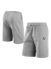 Fanatics Grey MLB Oakland Athletics Primary Logo Graphic Fleece Shorts - Image 1 of 3