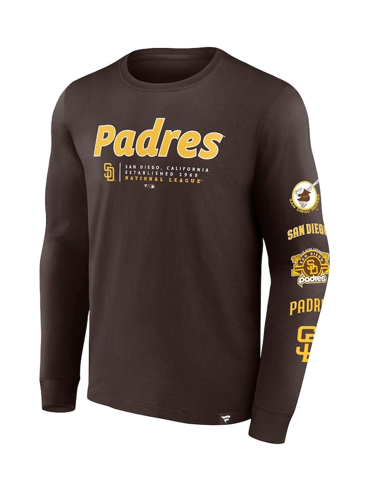 Fanatics MLB San Diego Padres Fanatics Fundamental Long Sleeve Brown T-Shirt - Image 2 of 3