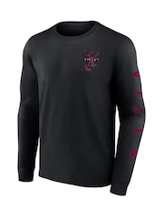 Fanatics 100% Cotton Aston Villa Long Sleeve Black T-Shirt - Image 2 of 3