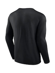 Fanatics 100% Cotton Aston Villa Long Sleeve Black T-Shirt - Image 3 of 3