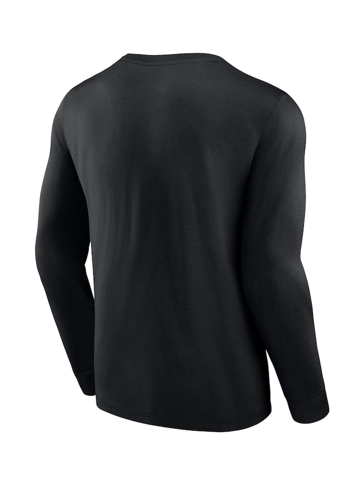Fanatics 100% Cotton Aston Villa Long Sleeve Black T-Shirt - Image 3 of 3