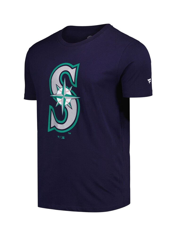 Fanatics Blue 100% Cotton MLB Seattle Mariners Primary Logo Graphic T-Shirt - Image 2 of 3