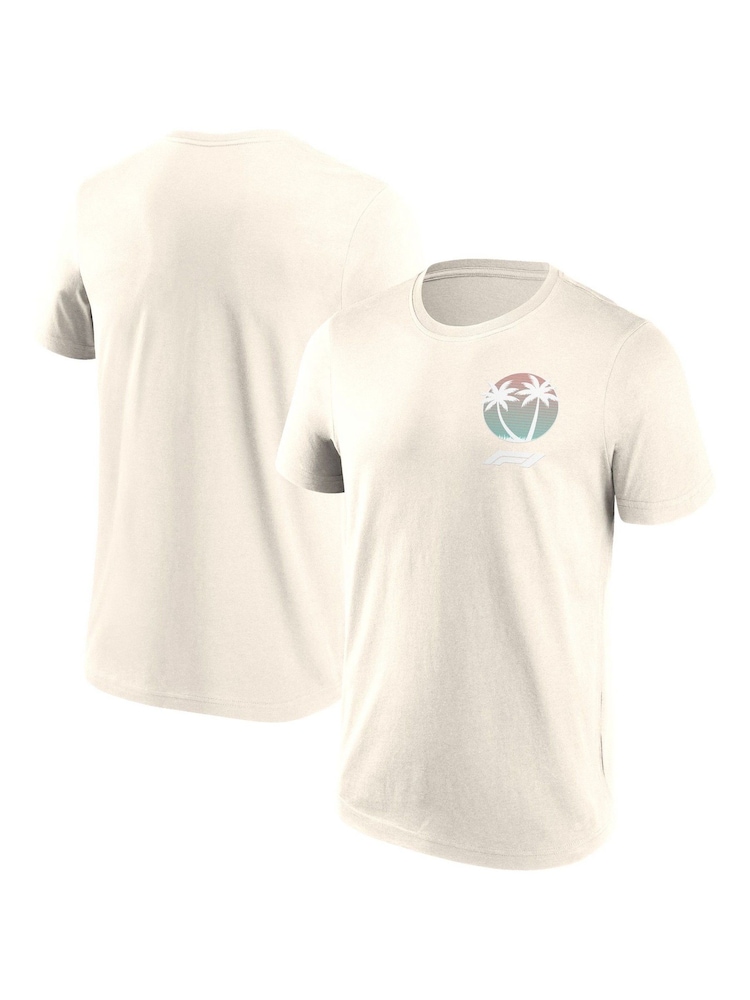 Fanatics 100% Cotton Formula 1 Beach Club Print Graphic White T-Shirt - Image 1 of 3