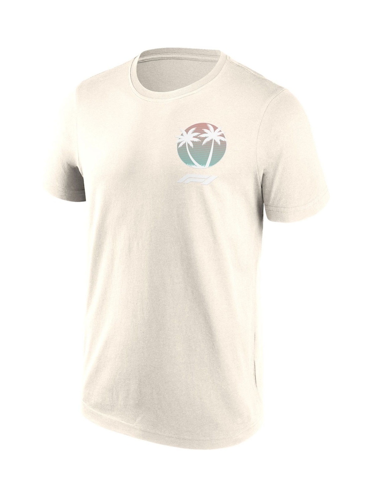 Fanatics 100% Cotton Formula 1 Beach Club Print Graphic White T-Shirt - Image 3 of 3