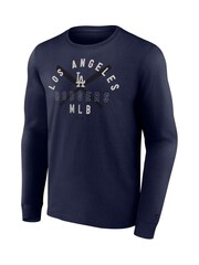 Fanatics Blue 100% Cotton MLB Los Angeles Dodgers Clubhouse Rebel Long Sleeve Crew T-Shirt - Image 2 of 3