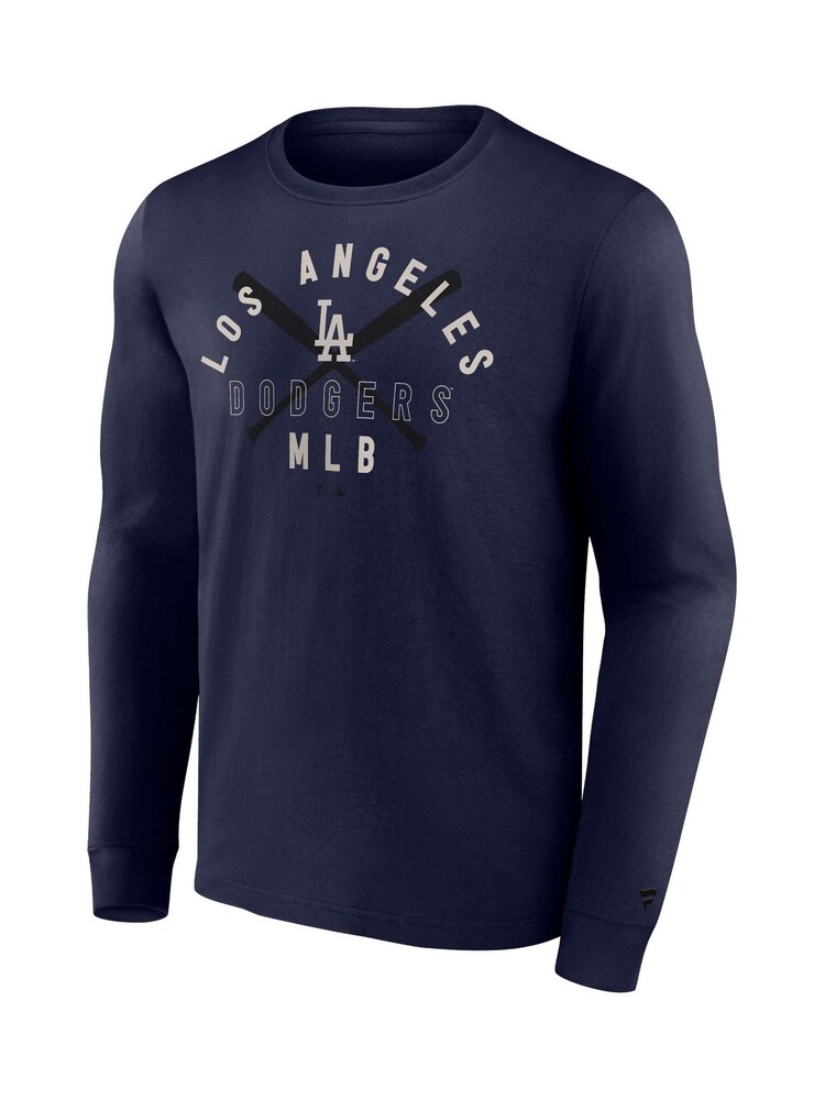Fanatics Blue 100% Cotton MLB Los Angeles Dodgers Clubhouse Rebel Long Sleeve Crew T-Shirt - Image 2 of 3