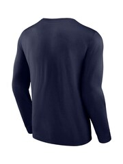 Fanatics Blue 100% Cotton MLB Los Angeles Dodgers Clubhouse Rebel Long Sleeve Crew T-Shirt - Image 3 of 3
