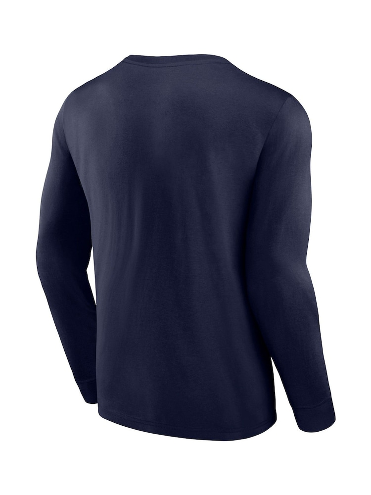 Fanatics Blue 100% Cotton MLB Los Angeles Dodgers Clubhouse Rebel Long Sleeve Crew T-Shirt - Image 3 of 3