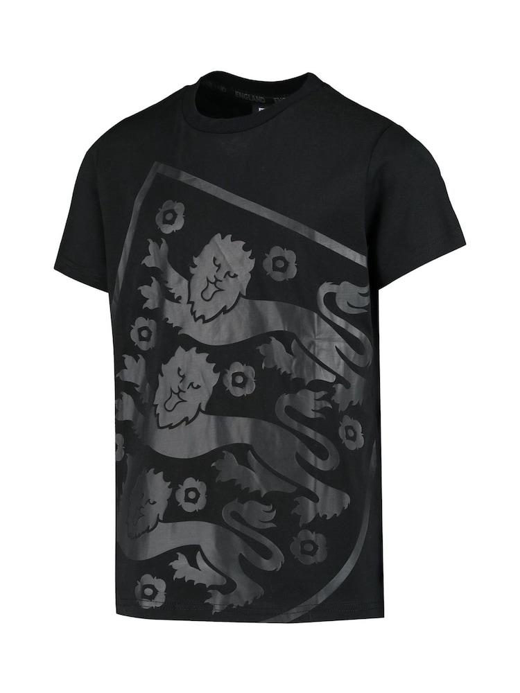 Fanatics Kids Large England Tonal Logo 100% Cotton Black T-Shirt - Image 3 of 3