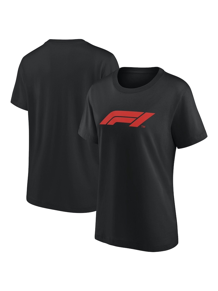 Fanatics Womens Formula 1 Essentials Logo Graphic 100% Cotton Black T-Shirt - Image 1 of 3