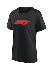 Fanatics Womens Formula 1 Essentials Logo Graphic 100% Cotton Black T-Shirt - Image 3 of 3