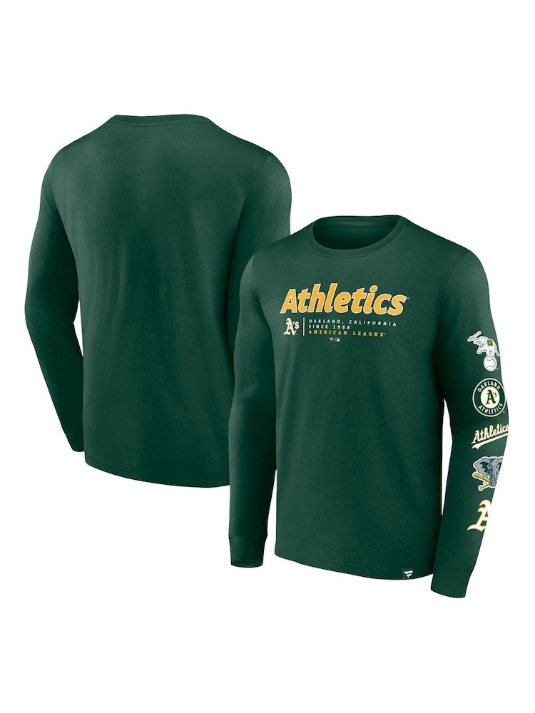 Fanatics Green MLB Oakland Athletics Fanatics Fundamental Long Sleeve T-Shirt - Image 1 of 3