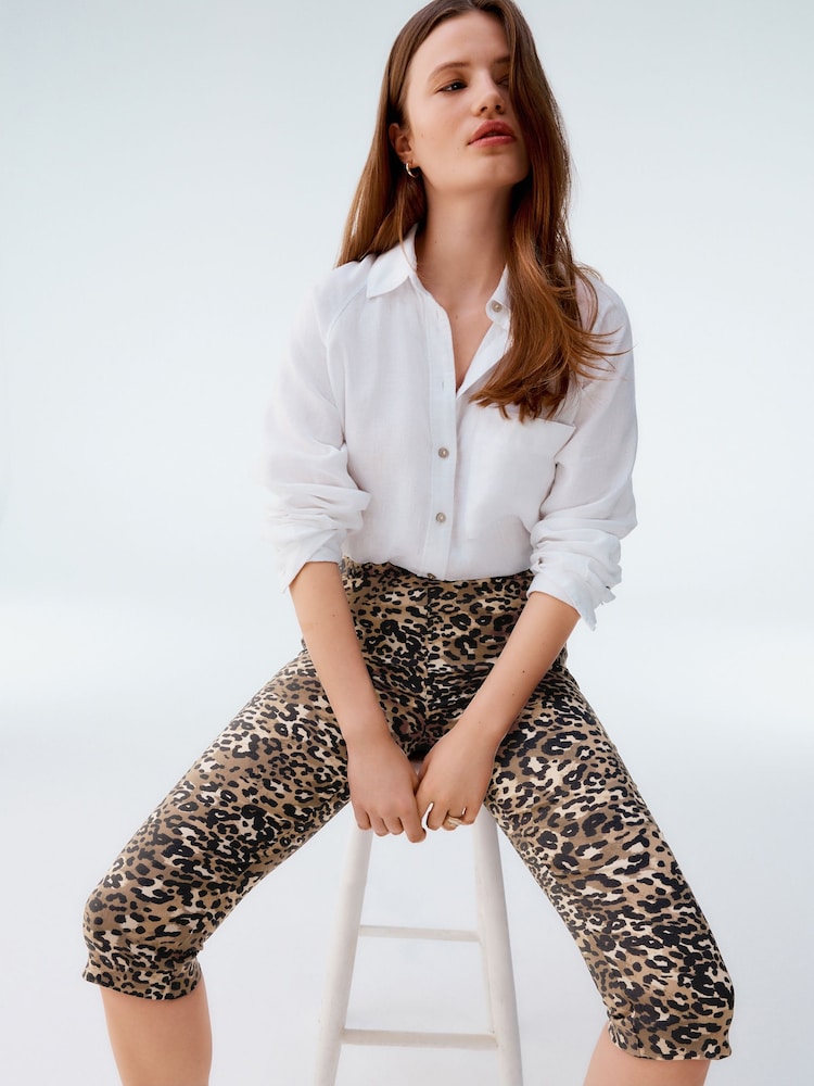 Leopard Print Capri Trousers - Image 1 of 8