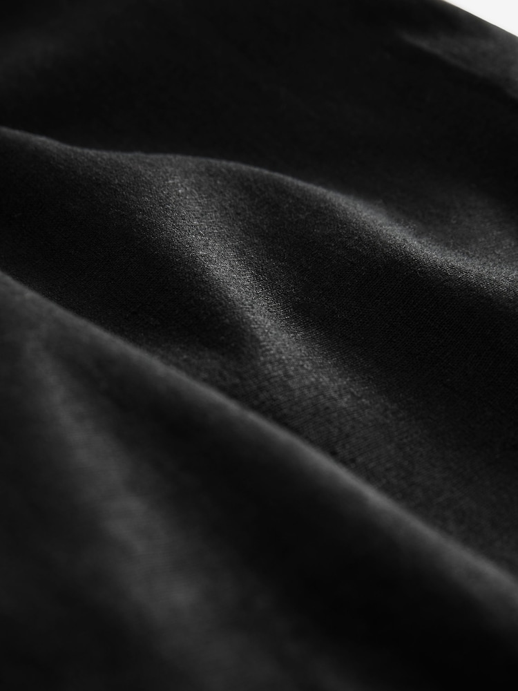 Noir - Pantalon Stay Smart ample en lin riche - Image 8 of 8