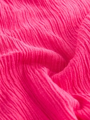 Rose vif - Pantalon large texturé à jambe large coordonné avec lin - Image 7 de 7