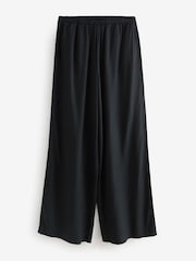 Black Wide Leg Trousers with Linen - Image 6 of 8
