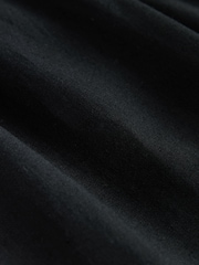 Black Wide Leg Trousers with Linen - Image 8 of 8