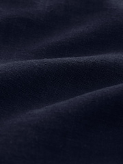 Navy Tie Waist Linen Blend Boy Shorts - Image 6 of 7