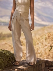 Natural N. Premium Smart 100% Linen Trousers - Image 2 of 5