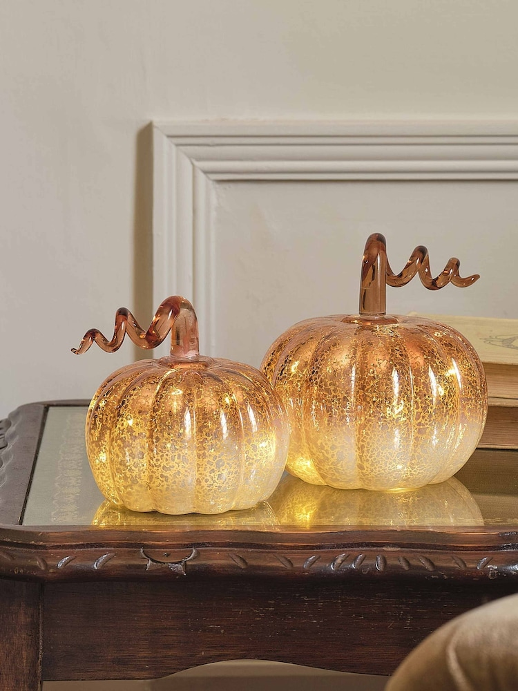 Lights4fun Set of 2 Multi LED Ombre Pumpkins - Image 1 of 6