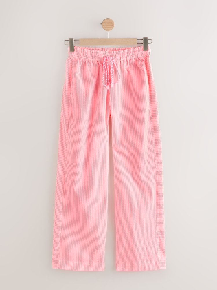 Pink/White Wide Leg Pull On Striped Trousers - Image 1 of 3