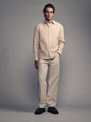 Neutral Textured Waffle Long Sleeve 100% Cotton Overshirt - Image 2 of 7