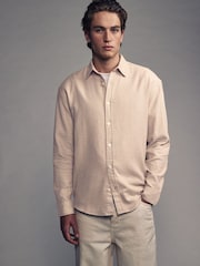 Neutral Textured Waffle Long Sleeve 100% Cotton Overshirt - Image 3 of 7